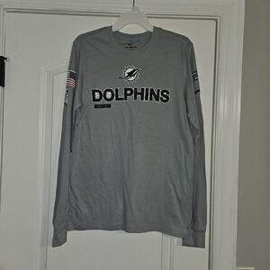 Nike Tee Dolphins Salute To Service Men's Long Sleeve Size Small